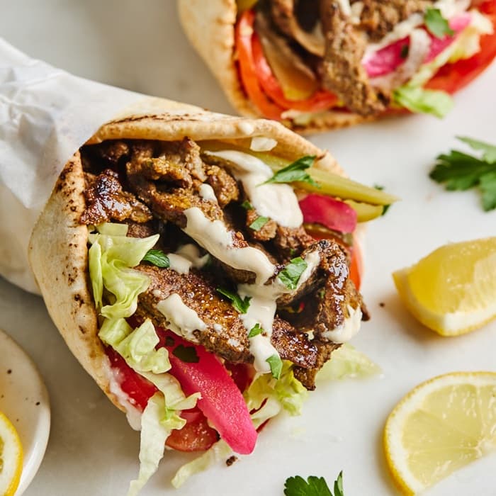 Shawarma chuck roast wrap